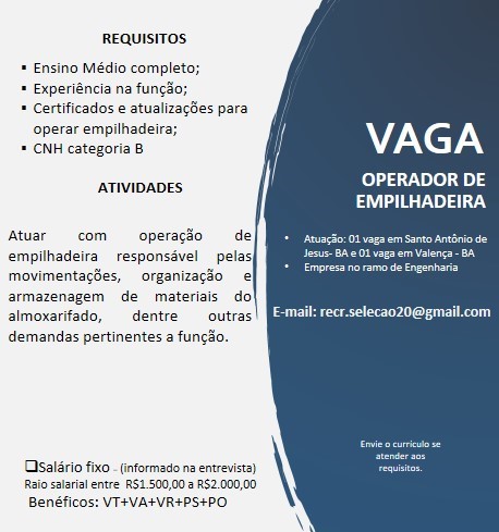 OPERADOR DE EMPILHADEIRA