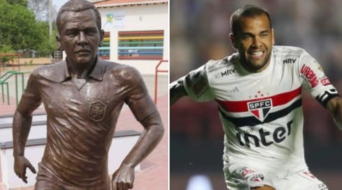 Daniel Alves ganha estátua em Juazeiro e agradece: 'Homenagem linda'