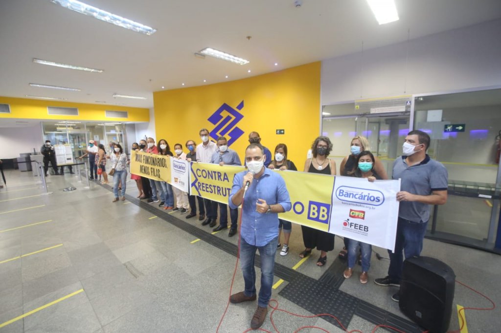 Sindicato dos Bancários da Bahia protesta contra desmonte no Banco do Brasil