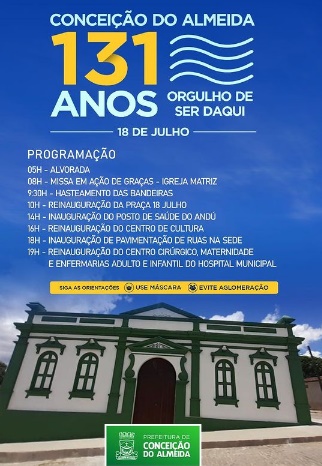 Aniversário de Conceição do Almeida é marcado por inaugurações