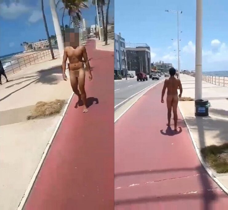 Homem é flagrado caminhando nu na orla de Salvador