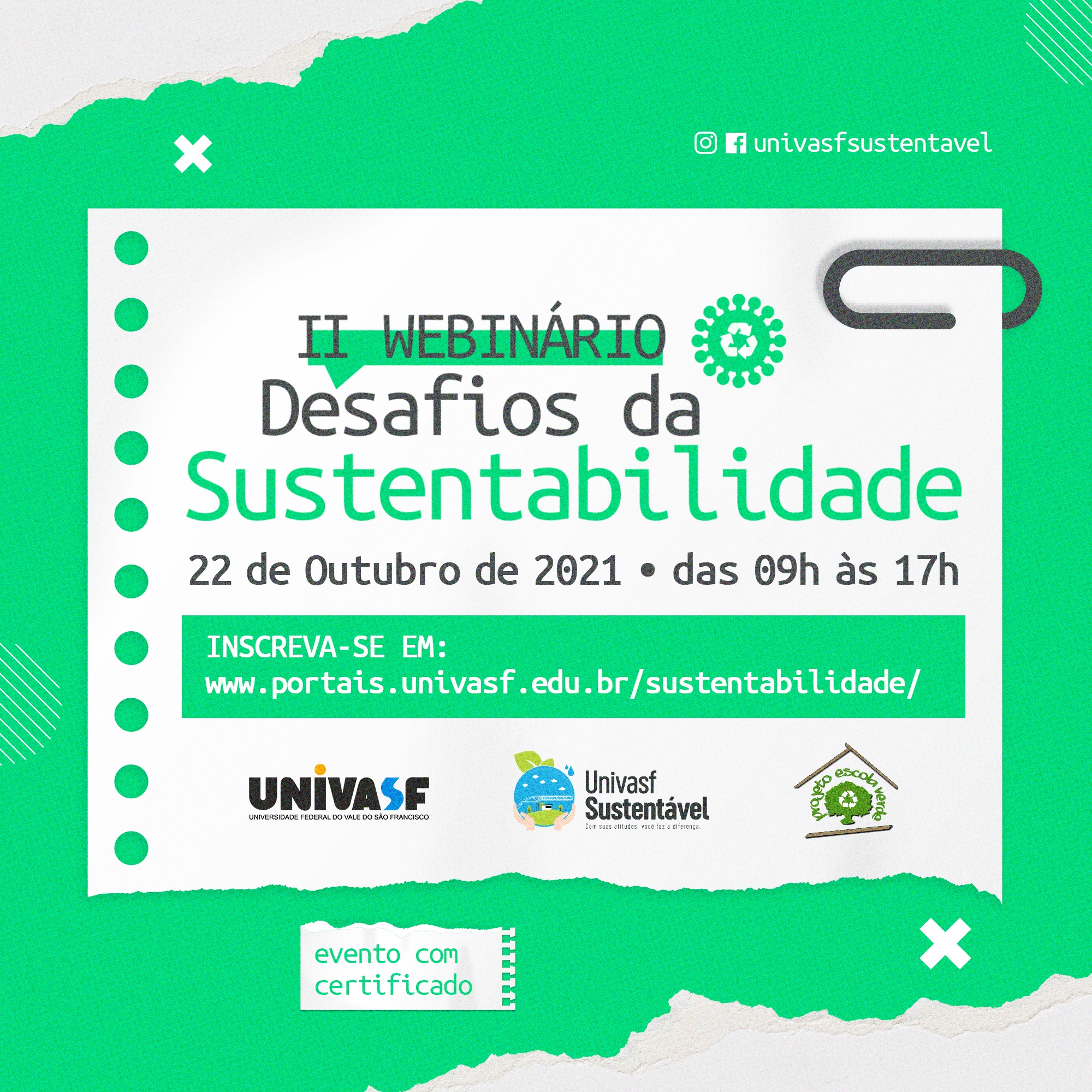 Univasf promove II Webinário Desafios da Sustentabilidade