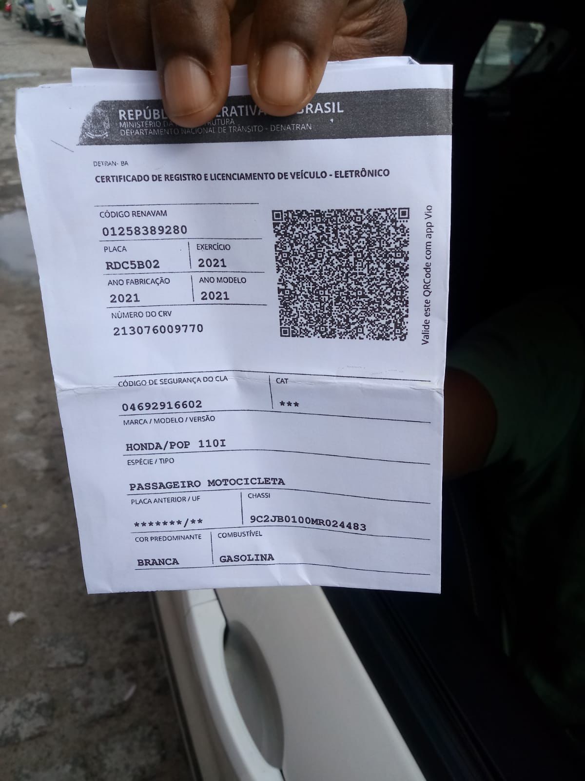 Moto Honda, placa RDC5B02, foi furtada na zona rural de SAJ