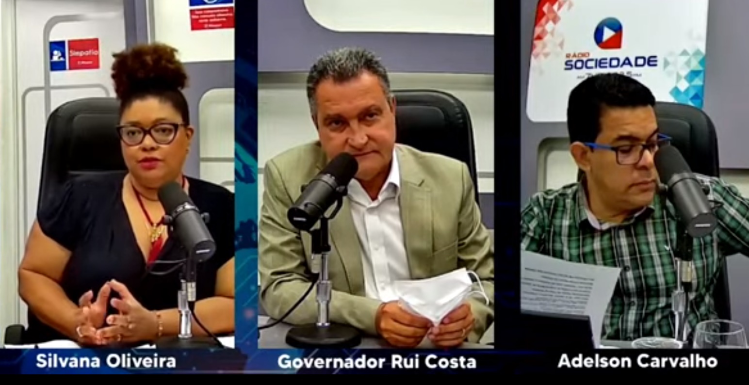 Entrevista ao vivo com o Governador Rui Costa falando sobre eventos de fim de ano na Bahia