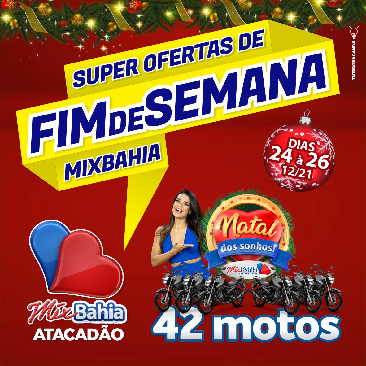 Natal dos sonhos é no Atacadão Mix Bahia; compre e concorra a 42 motos