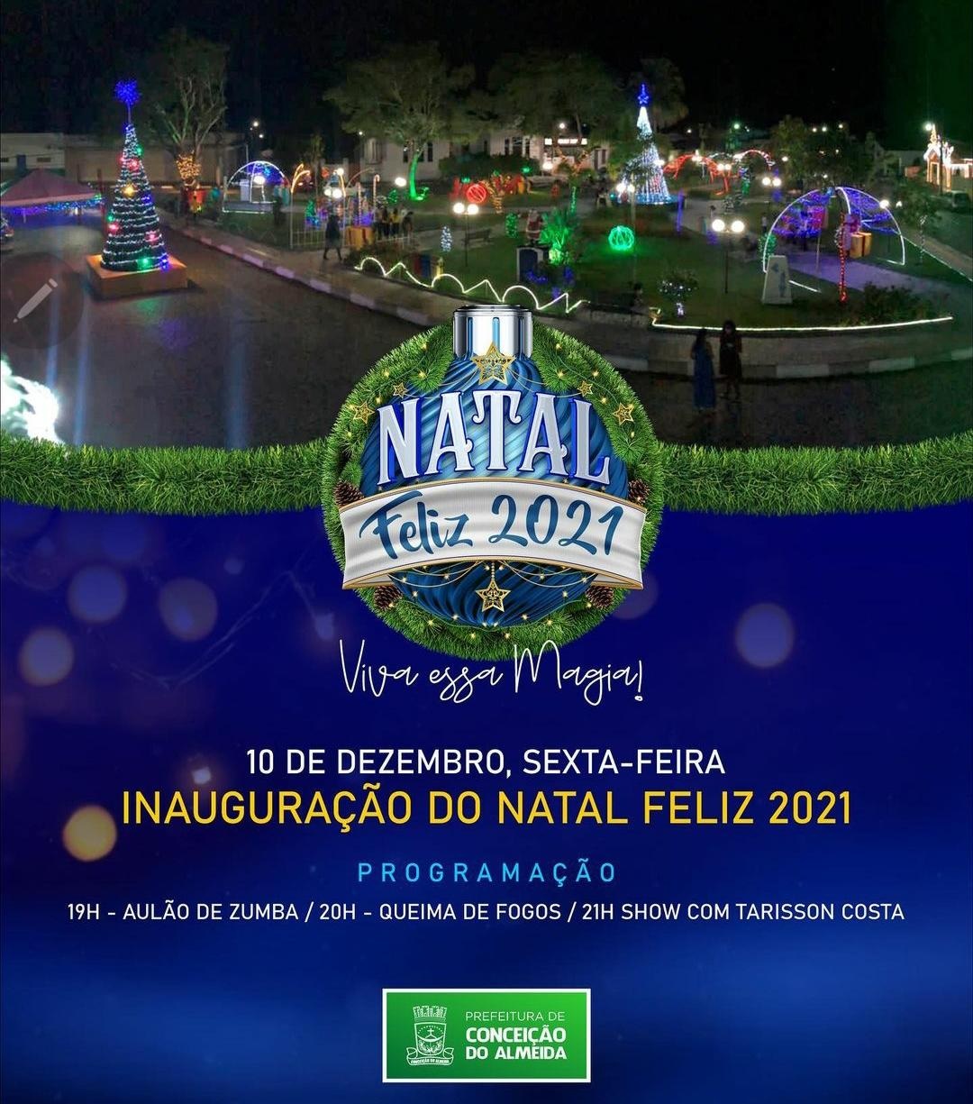 Prefeitura de Conceição do Almeida inaugura decoração de Natal nesta sexta-feira (10)