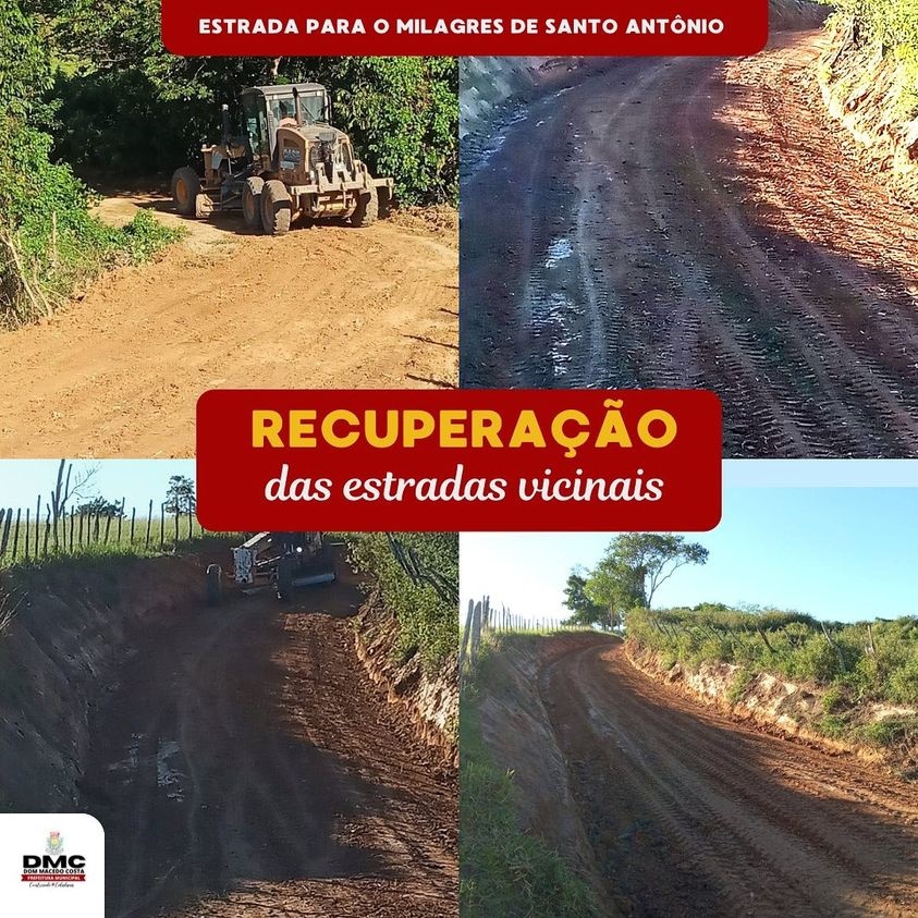 Prefeitura de Dom Macedo Costa inicia recuperação de estradas vicinais afetadas pelaschuvas