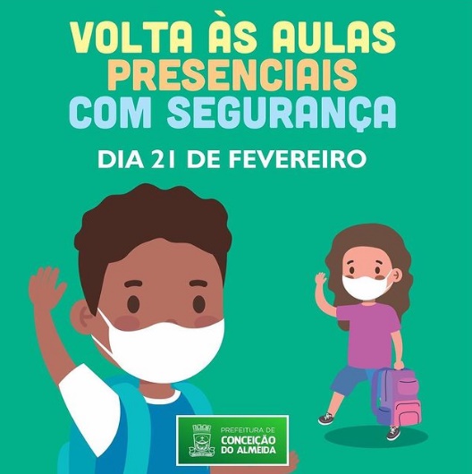 Prefeitura de Conceição do Almeida anuncia aulas presenciais nas escolas municipais