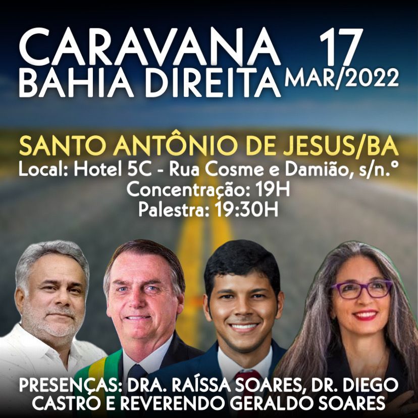 Santo Antônio de Jesus sedia caranava pró Bolsonaro na próxima quinta, 17