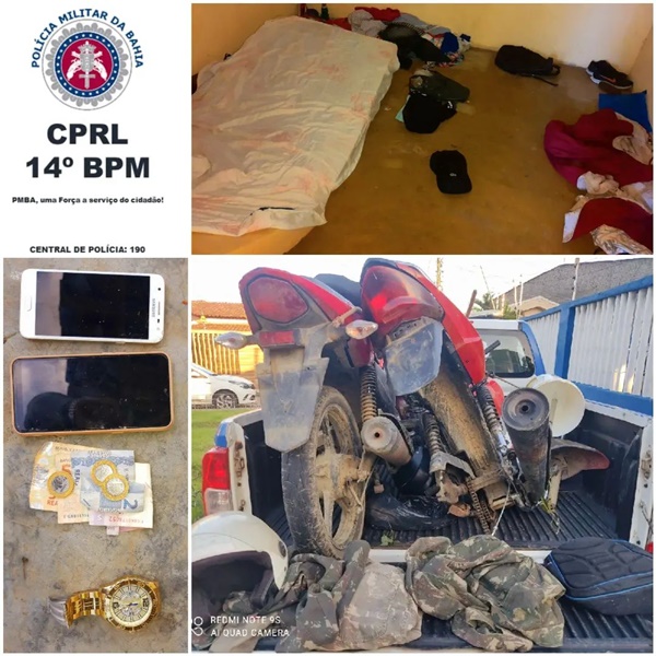 Imóvel que servia de base para criminosos é desmantelado em Nazaré pela PM; motocicletas e uniformes do exercito são encontrados no local