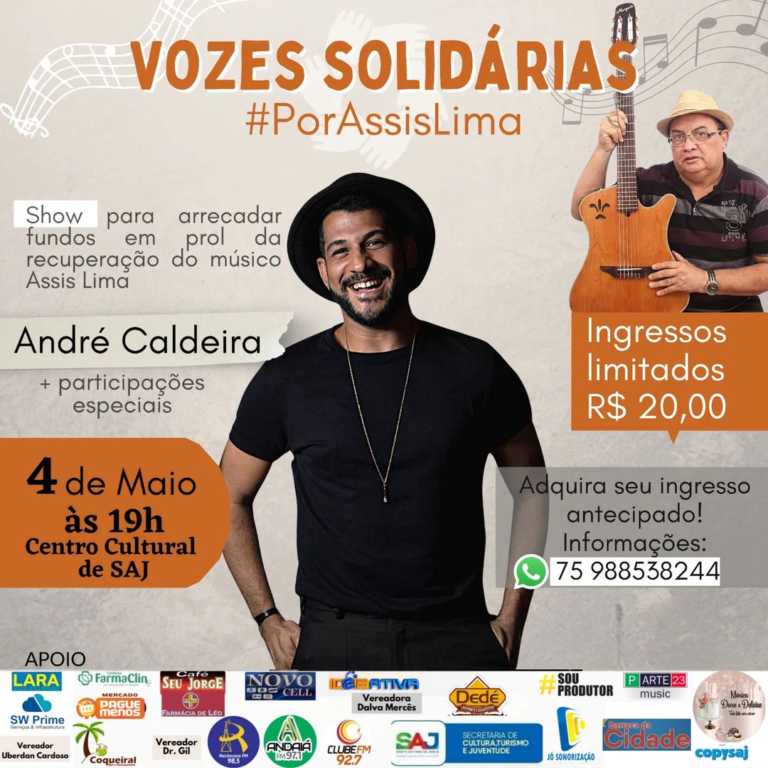 SAJ: familiares e amigos promovem evento beneficente para custear tratamento do músico Assis Lima que sofreu AVC; adquira seu ingresso