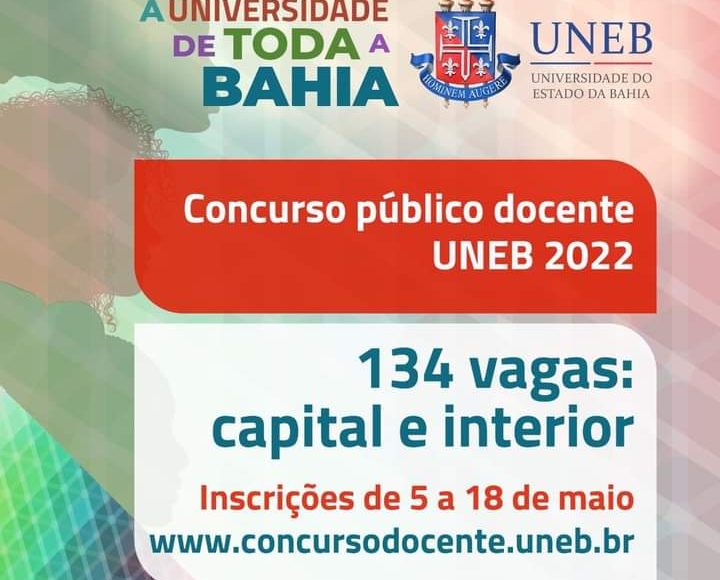 Uneb divulga edital de concurso público com vagas para SAJ, Valença e outras cidades