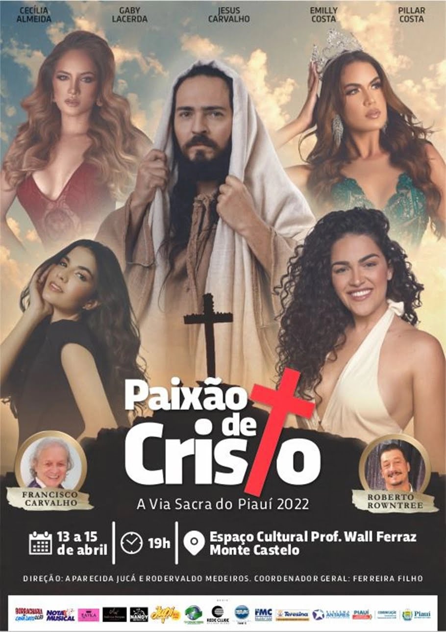Cartaz da Paixão de Cristo com Jesus entre mulheres com roupas decotadas gera polêmica