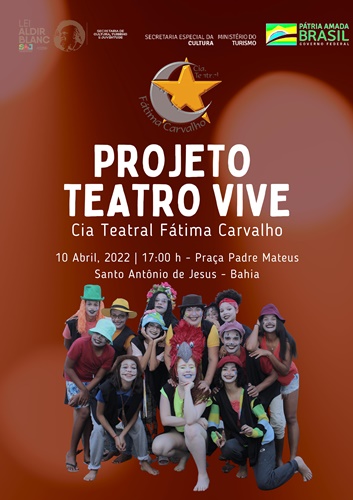 SAJ: Cia Teatral Fátima Carvalho apresenta, neste domingo (10), o Espetáculo Teatro Vive
