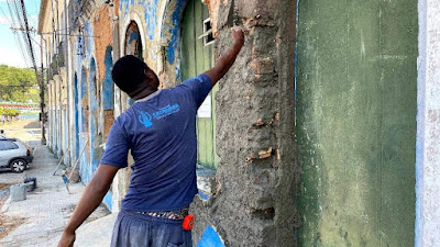 Cachoeira: Secretaria de Obras e Meio Ambiente inicia a restauração da fachada do prédio e telhado do SINEBAHIA