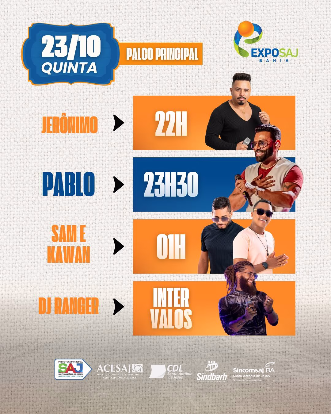 Está chegando a ExpoSAJ Bahia, e com ela uma programação musical imperdível! 🫶🏽✨Estão preparad
