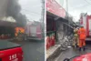Barraca pega fogo próximo a praça em Santo Antônio de Jesus