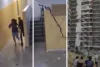 Câmera registra momento em que moradores escapam instantes antes de prédio desabar na Venezuela