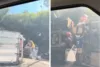 Carreta com carga de frango tomba na BR-101 e carga é saqueada no sul da Bahia