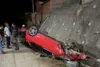 Carro capota após motorista bater em outro veículo ao voltar de festa durante a madrugada no Vale do Jiquiriçá
