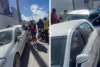Motorista perde controle da direção, bate em carro estacionado e provoca engavetamento em Santo Antônio de Jesus